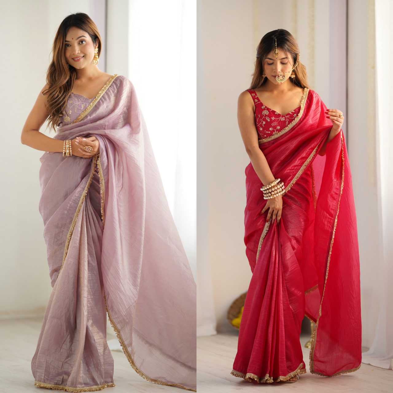 Ynf Soft Gold Crush KESH504 44 Sarees Wedding Collections Festive Collections Wholesale Ready To Wear Sarees Tissue Silk Saree Sarees With Blouse Manufacturer
