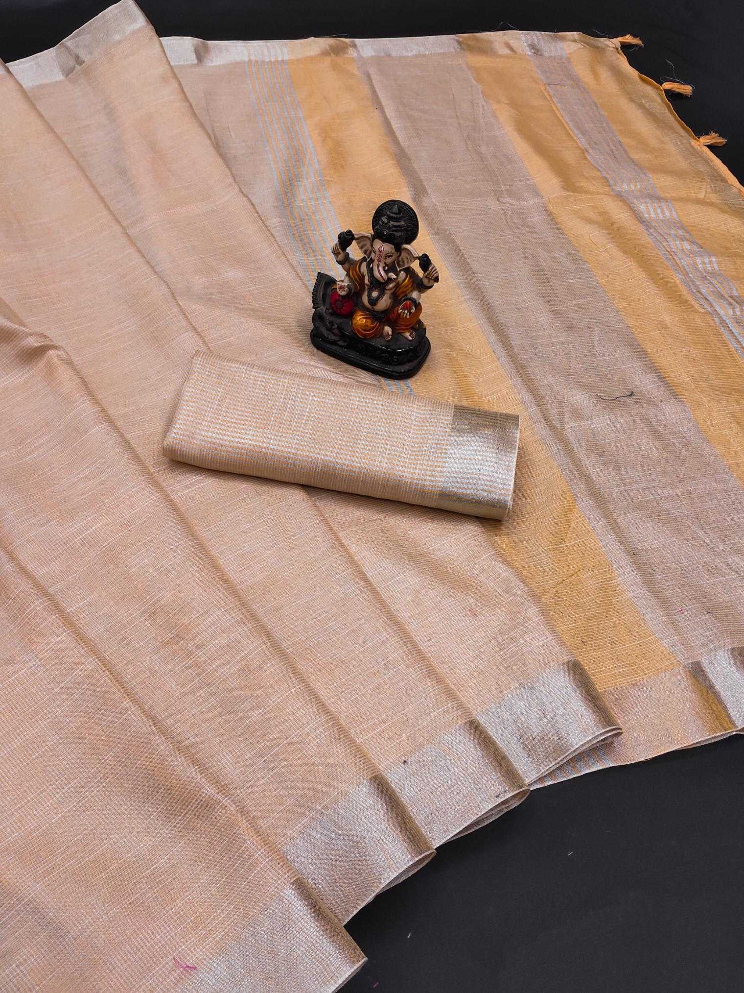 Ynf Soft Linen Jari RIN183 ALEEN Sarees Wholesale Fancy Sarees Cotton Sarees Linen Sarees Manufacturer