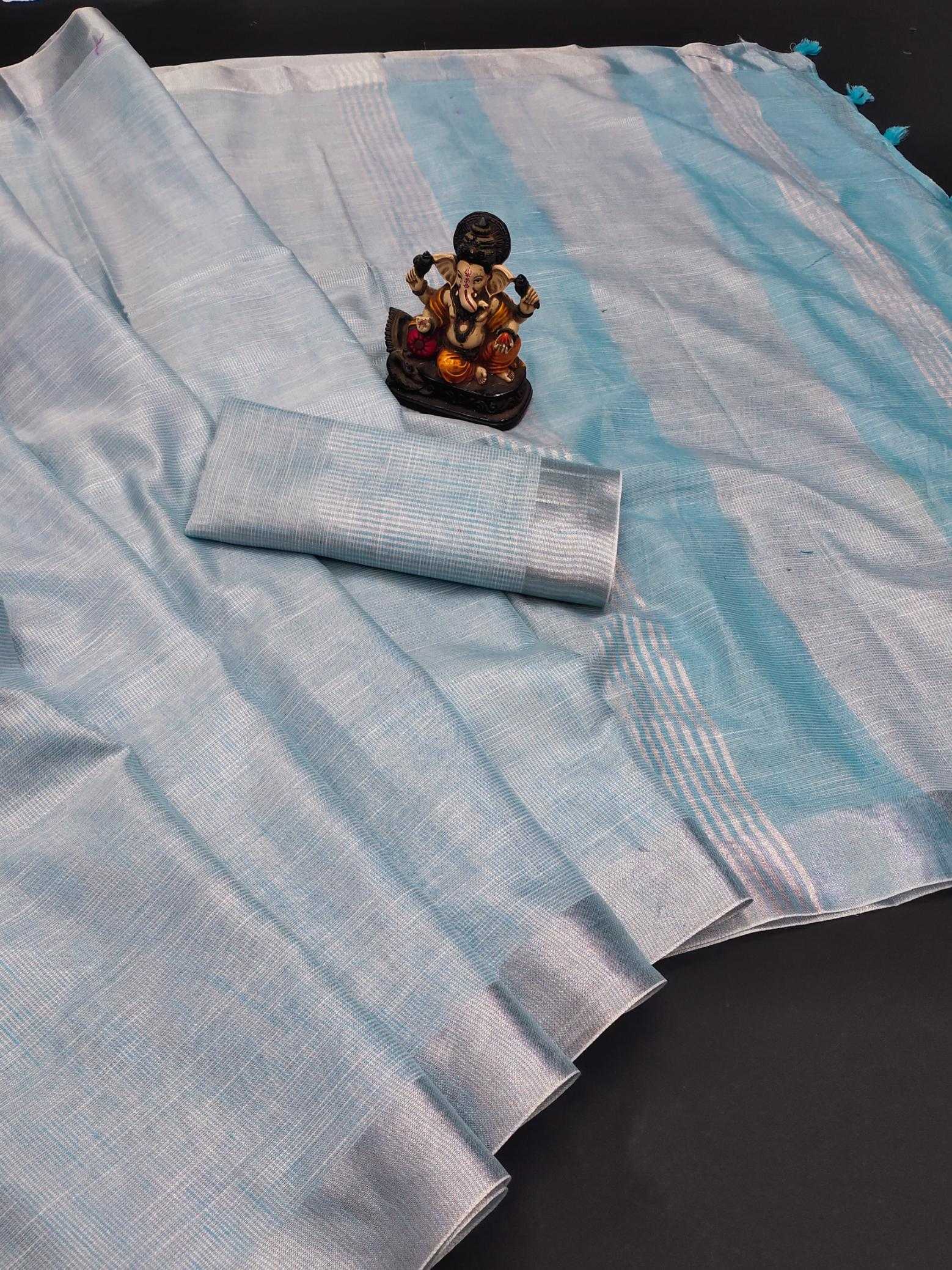 Ynf Soft Linen Jari RIN183 ALEEN Sarees Wholesale Fancy Sarees Cotton Sarees Linen Sarees Manufacturer