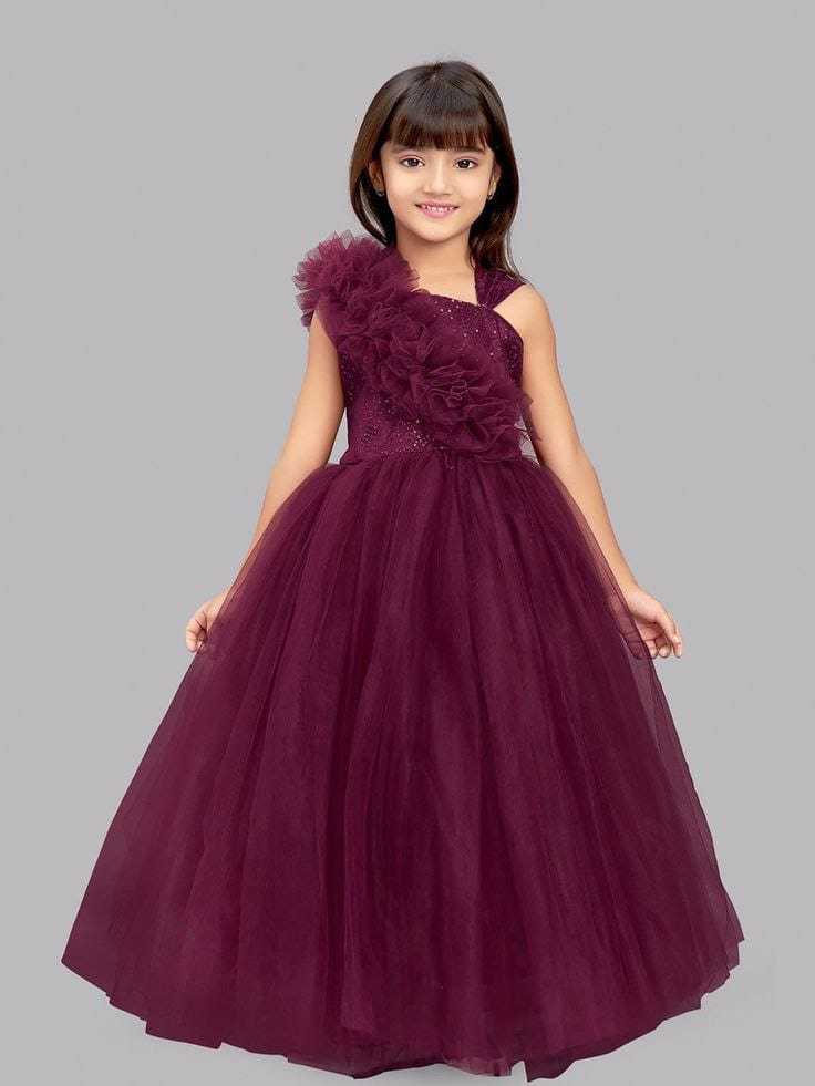 Ynf Soft Net RIN157 8152 Kids Wear Wholesale Kids Gown Kids Ethnic Gowns Manufacturer