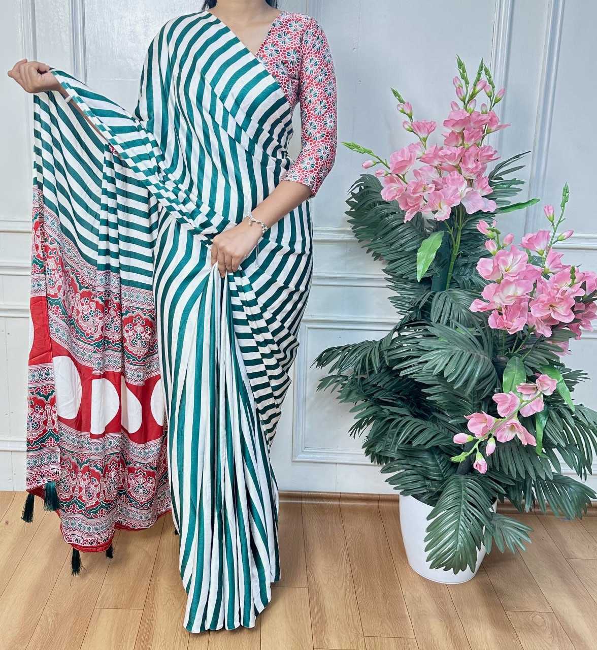 Ynf Soft Patola Silk RIN218 White Zibra Sarees Wholesale Party Wear Sarees Printed Sarees Ladies Sarees Manufacturer
