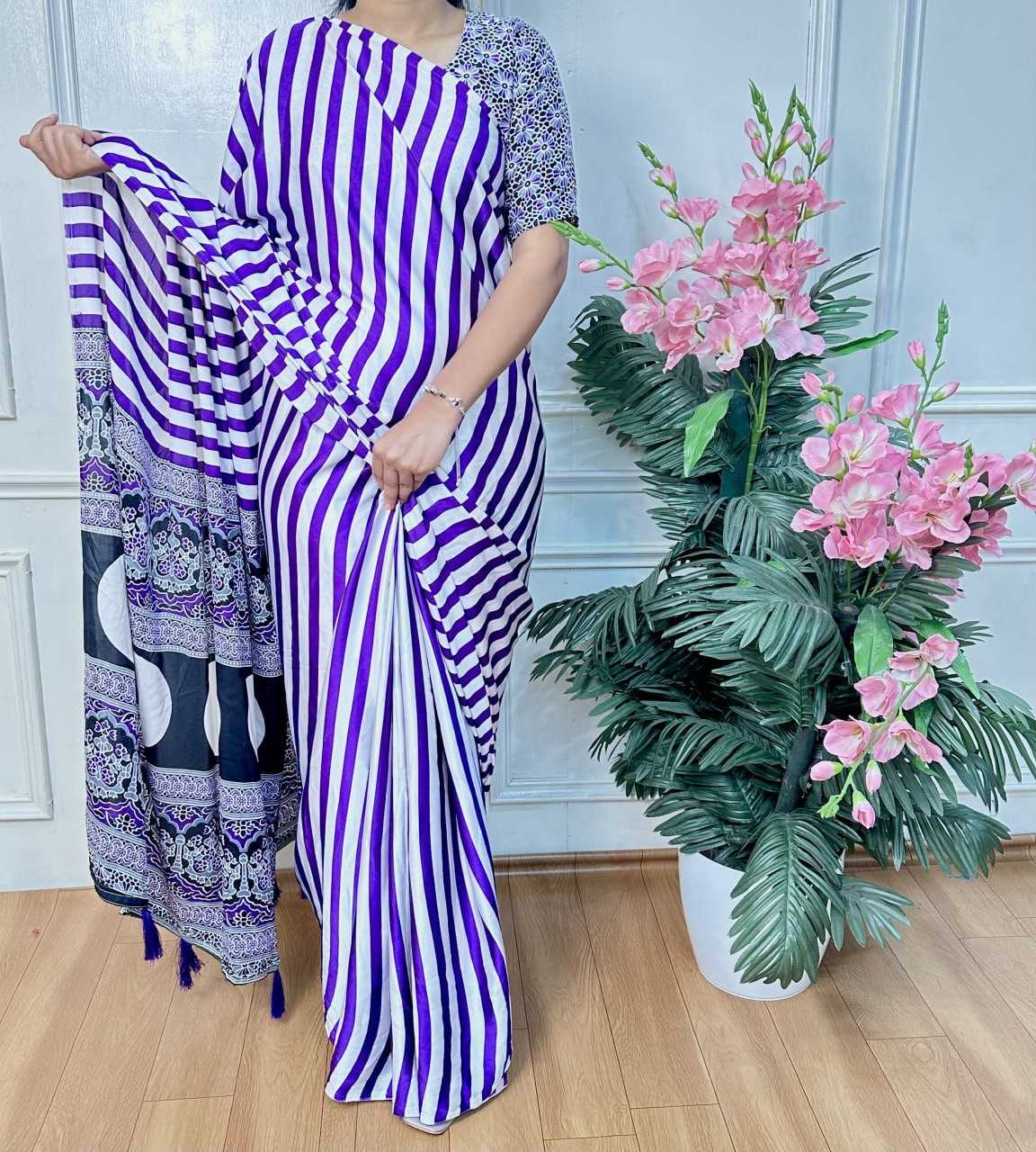 Ynf Soft Patola Silk RIN218 White Zibra Sarees Wholesale Party Wear Sarees Printed Sarees Ladies Sarees Manufacturer