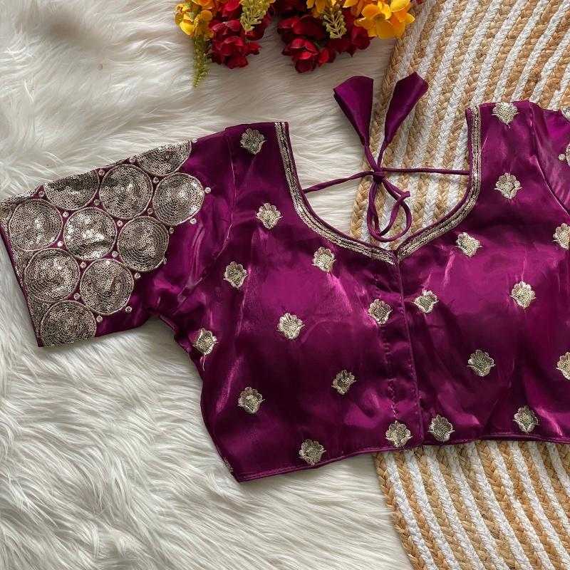 Ynf Soft Silk KESH426 ZIMICHOOGOLA Readymade Blouses Wholesale Sequence Embroidery Blouse Designer Blouse Silk Blouse Manufacturer