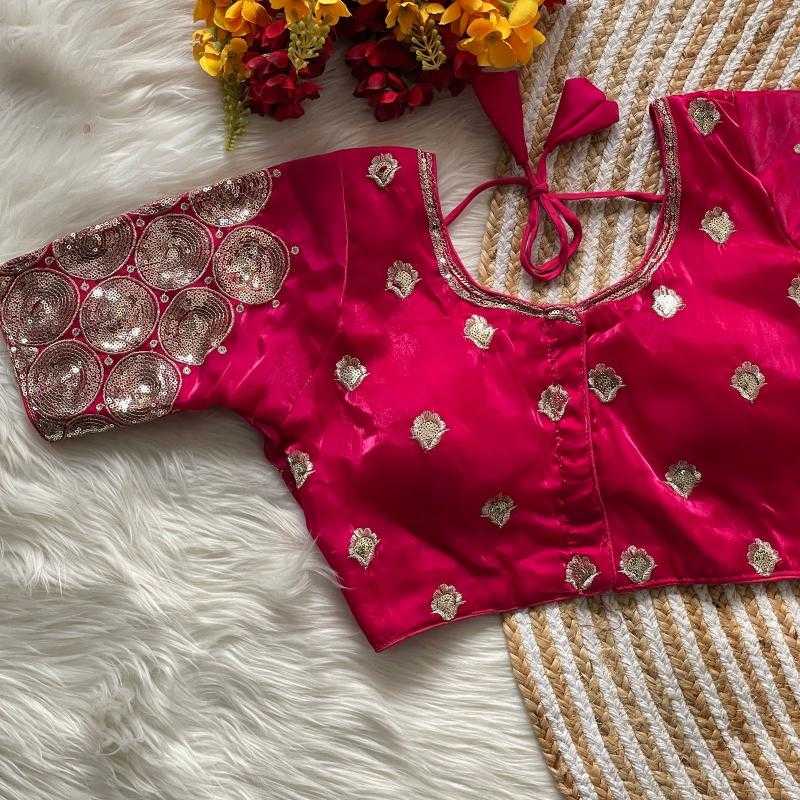 Ynf Soft Silk KESH426 ZIMICHOOGOLA Readymade Blouses Wholesale Sequence Embroidery Blouse Designer Blouse Silk Blouse Manufacturer