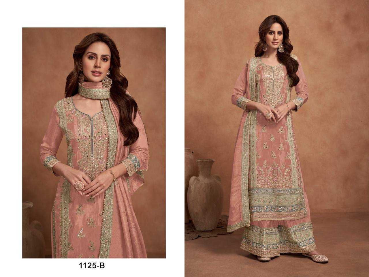 Ynf Soft Vichitra KESH504 1125 Suits & Dresses Wedding Collections Festive Collections Wholesale Palazzo Suit Semi Stitched Suits Wedding Outfits Manufacturer