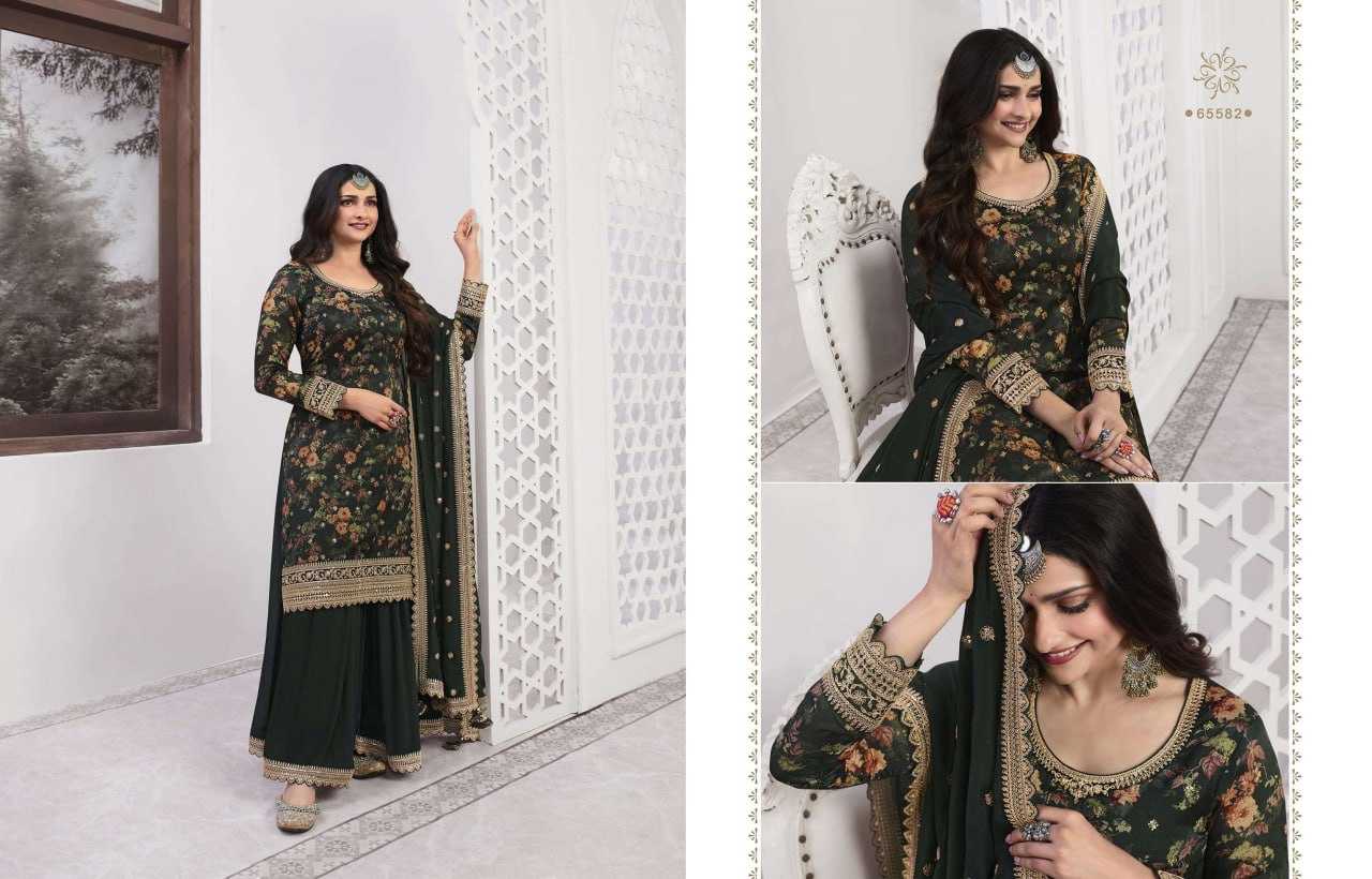 Ynf Soft Vichitra KESH504 65581 Suits & Dresses Wedding Collections Festive Collections Wholesale Printed Suits Embroidery Suits Palazzo Suit Manufacturer
