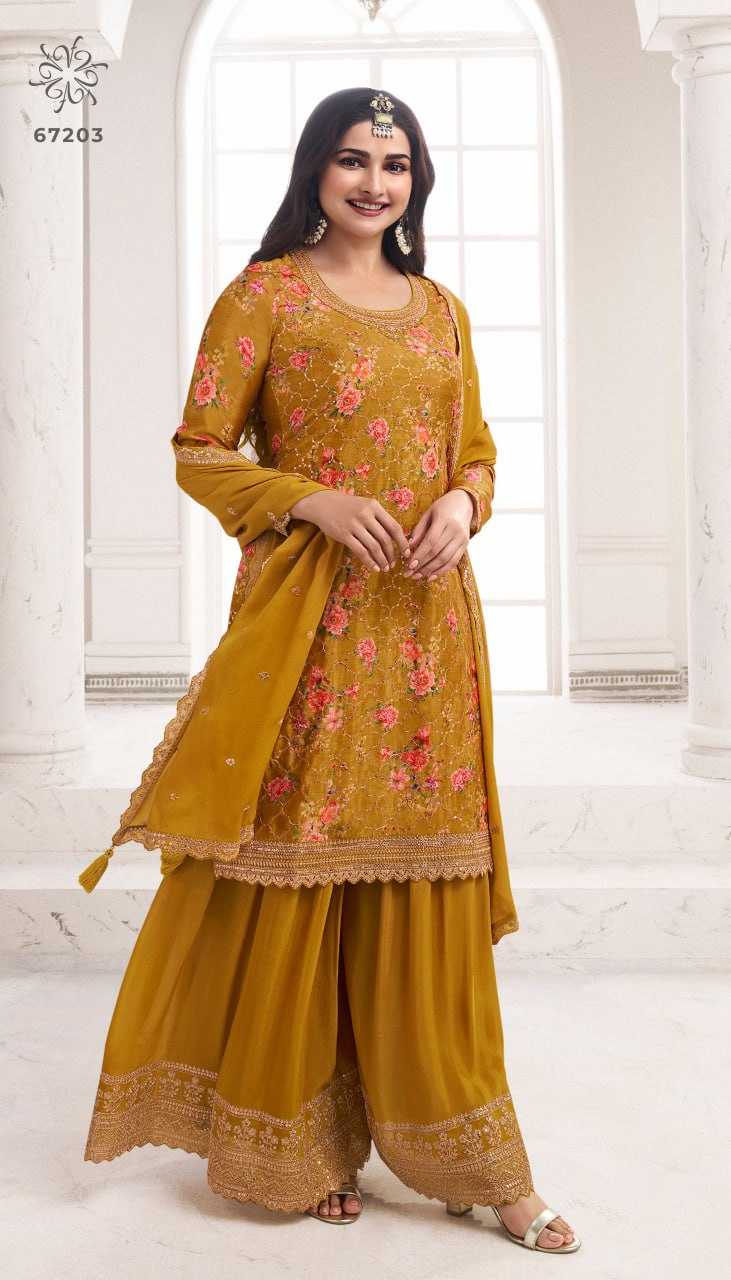 Ynf Soft Vichitra KESH504 67201 Suits & Dresses Wedding Collections Festive Collections Wholesale Printed Suits Palazzo Suit Semi Stitched Suits Manufacturer