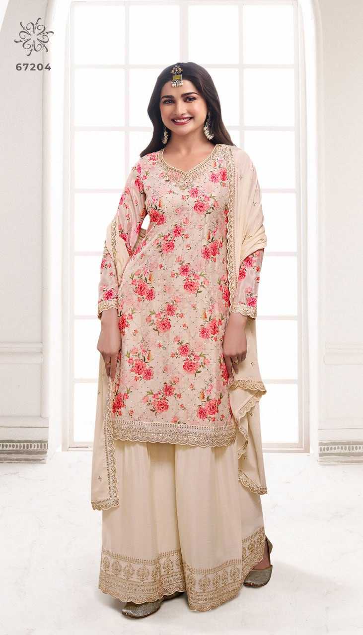 Ynf Soft Vichitra KESH504 67201 Suits & Dresses Wedding Collections Festive Collections Wholesale Printed Suits Palazzo Suit Semi Stitched Suits Manufacturer
