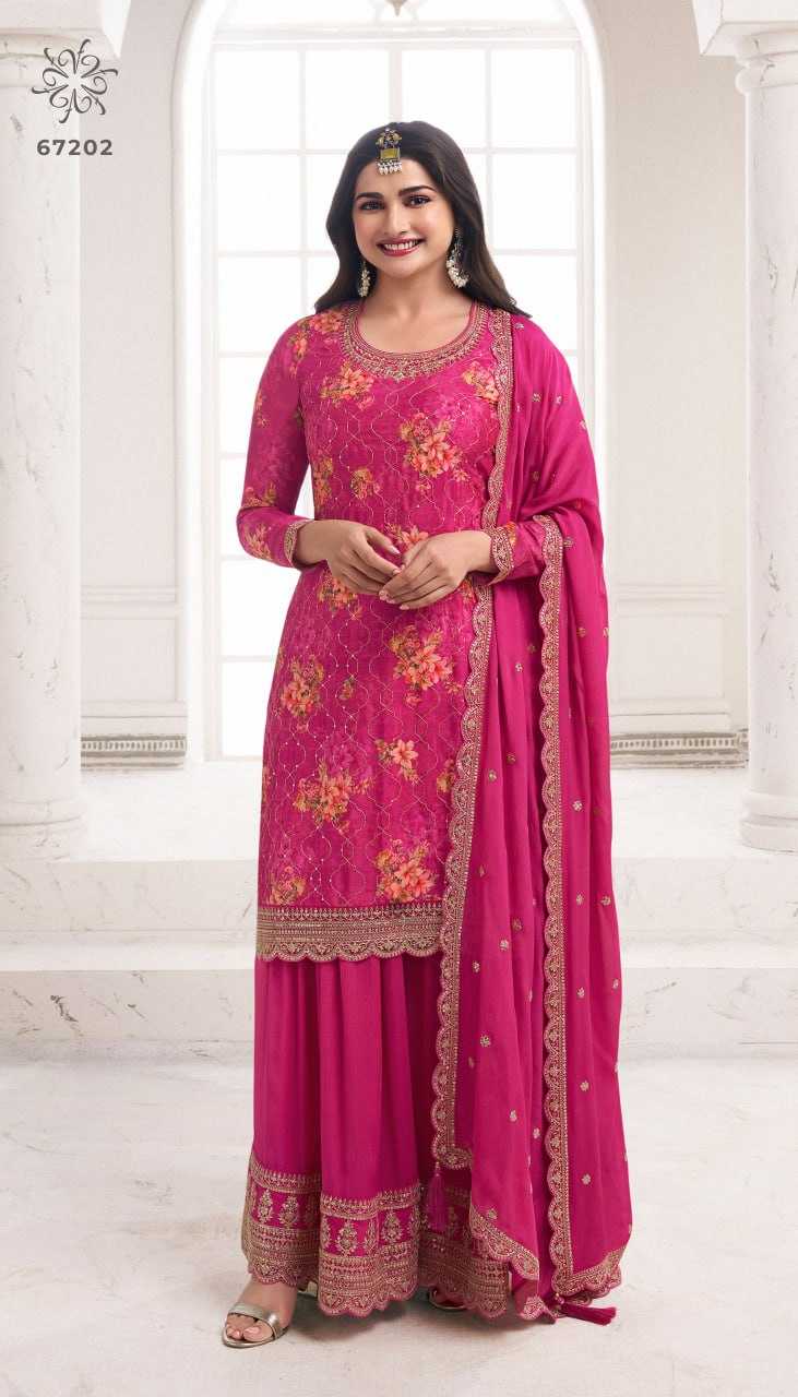 Ynf Soft Vichitra KESH504 67201 Suits & Dresses Wedding Collections Festive Collections Wholesale Printed Suits Palazzo Suit Semi Stitched Suits Manufacturer