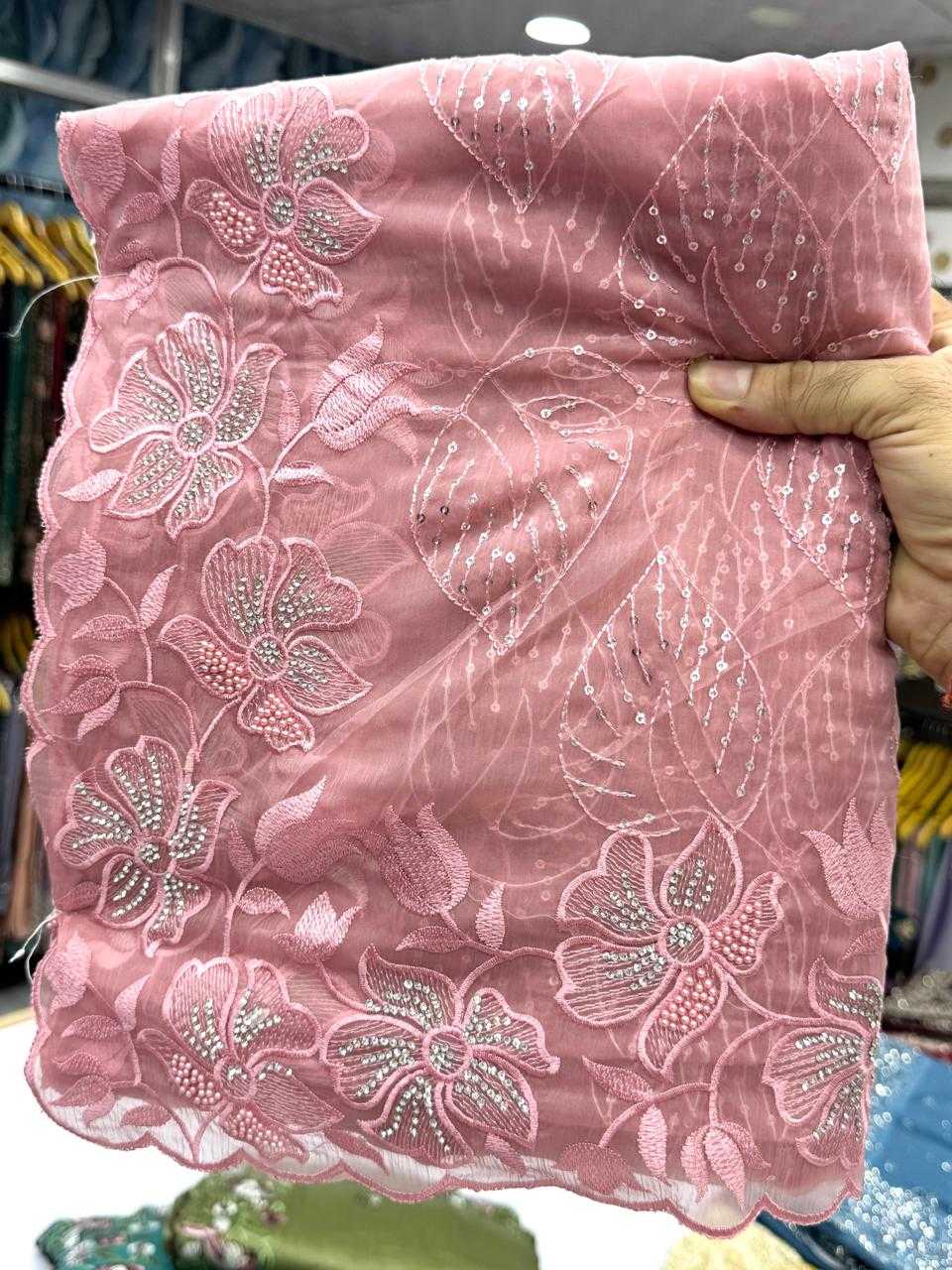 Ynf Tissue KESH114 6389 Sarees Wedding Collections Wholesale Sequence Sarees Embroidered Sarees Stone Work Saree Manufacturer