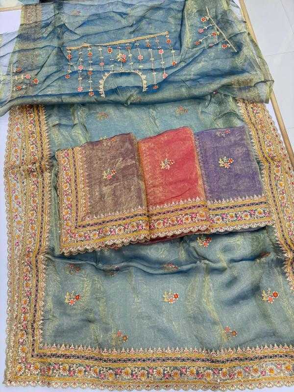 Ynf Tissue KESH114 8620 Sarees Wedding Collections Festive Collections Wholesale Designer Sarees Sequence Sarees Cutwork Saree Manufacturer