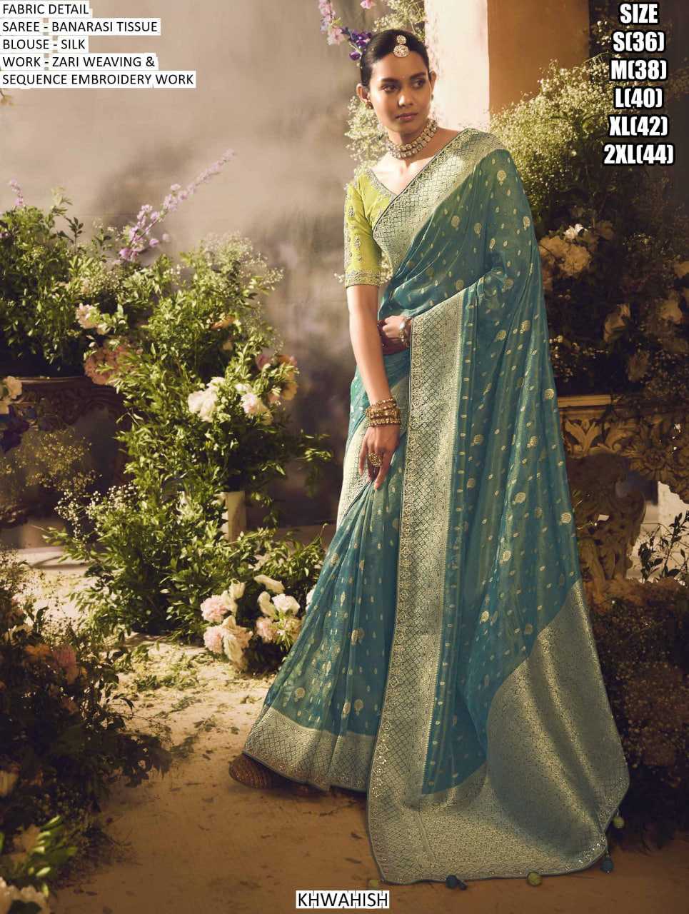 Ynf Tissue KESH481 203 Sarees Wedding Collections Festive Collections Wholesale Festive Sarees Zari Sarees Sarees With Blouse Manufacturer