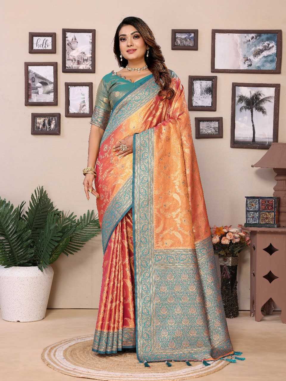 Ynf Tissue Silk RIN144 Hema Silk Sarees Wedding Collections Festive Collections Wholesale Banarasi Silk Sarees Designer Silk Sarees Silk Sarees For Weddings Manufacturer