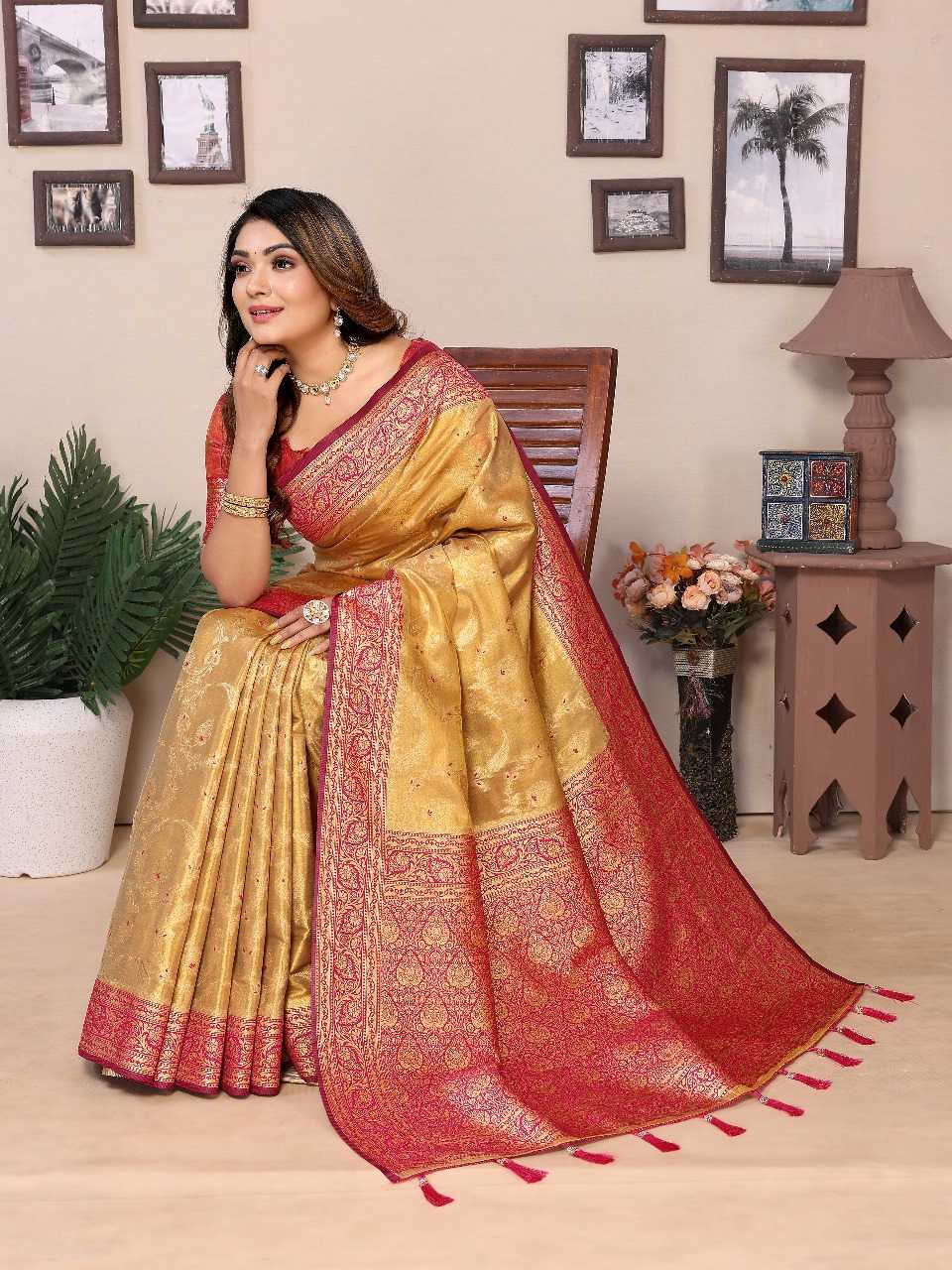 Ynf Tissue Silk RIN144 Hema Silk Sarees Wedding Collections Festive Collections Wholesale Banarasi Silk Sarees Designer Silk Sarees Silk Sarees For Weddings Manufacturer