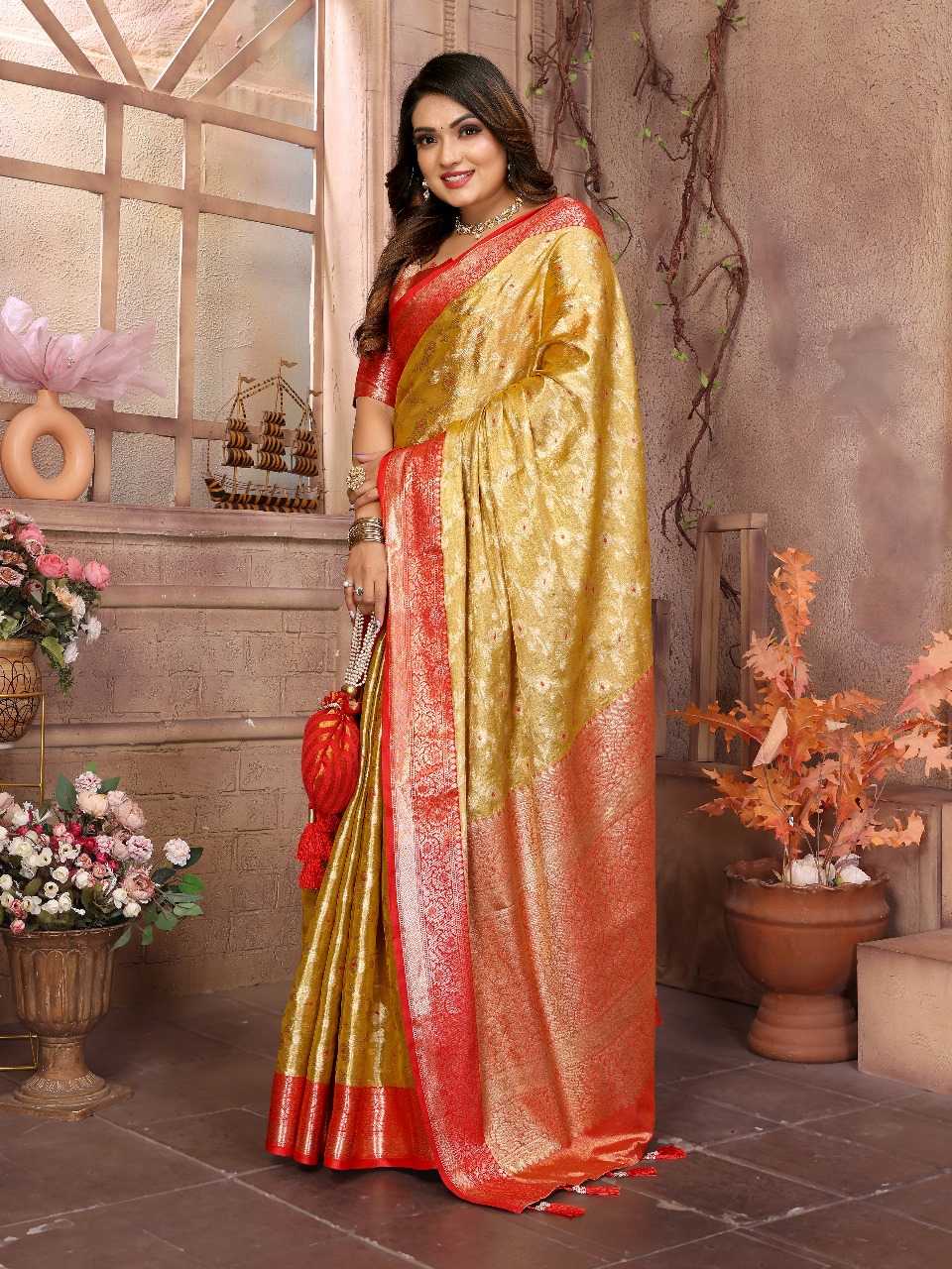Ynf Tissue Silk RIN144 Vanita Silk Sarees Wedding Collections Festive Collections Wholesale Handloom Sarees Designer Silk Sarees Zari Border Silk Sarees Manufacturer