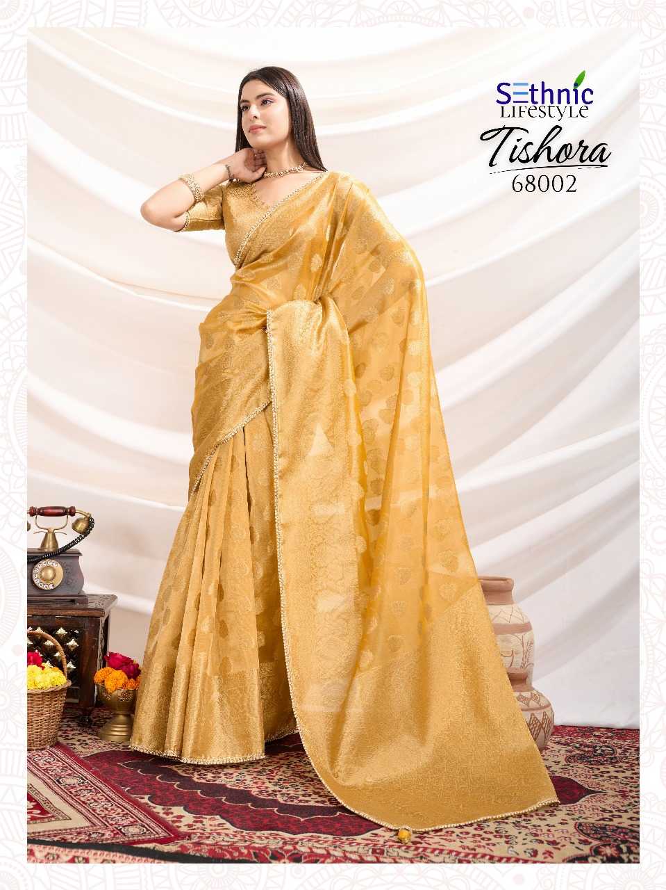 Ynf Tissue Silk RIN184 TISHORA-68001 Sarees Wedding Collections Festive Collections Wholesale Tissue Silk Saree Zari Sarees Sarees With Blouse Manufacturer