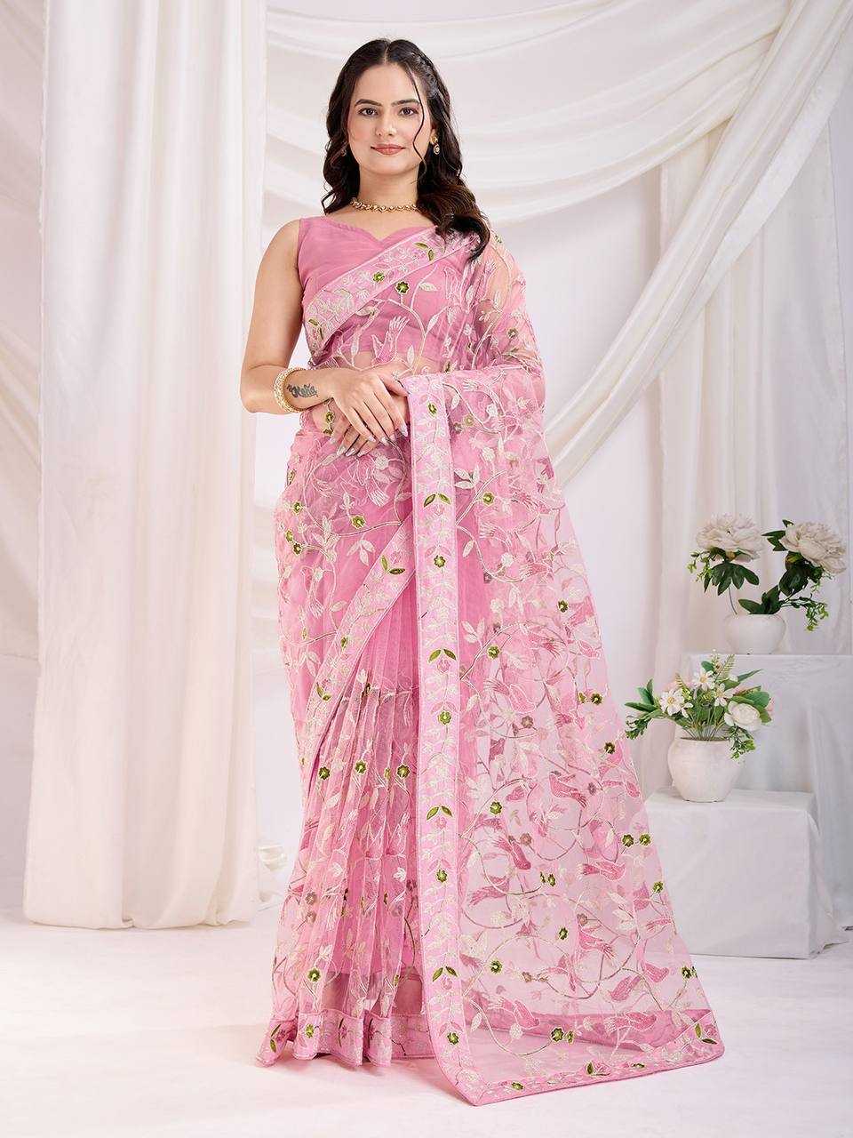 Ynf Twill Net RIN188 Vaamika22 Sarees Wholesale Party Wear Sarees Sequence Sarees Net Sarees Manufacturer