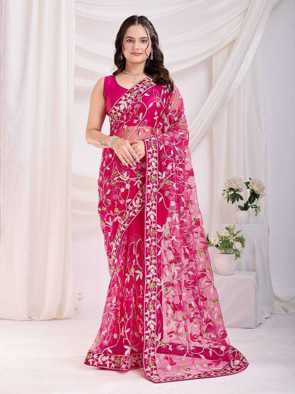Ynf Twill Net RIN188 Vaamika22 Sarees Wholesale Party Wear Sarees Sequence Sarees Net Sarees Manufacturer