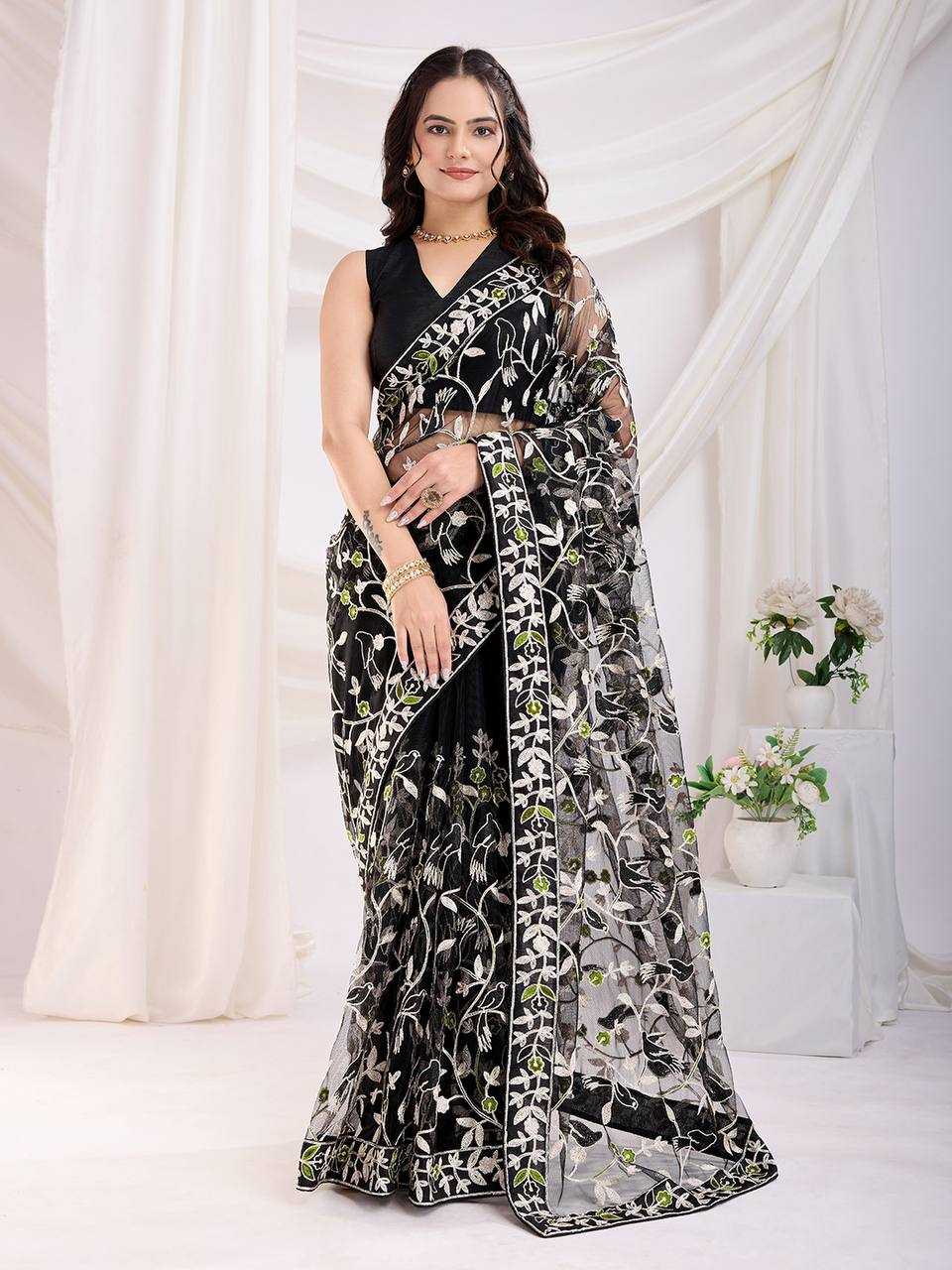 Ynf Twill Net RIN188 Vaamika22 Sarees Wholesale Party Wear Sarees Sequence Sarees Net Sarees Manufacturer