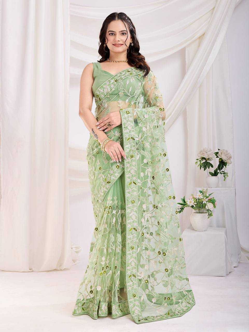 Ynf Twill Net RIN188 Vaamika22 Sarees Wholesale Party Wear Sarees Sequence Sarees Net Sarees Manufacturer