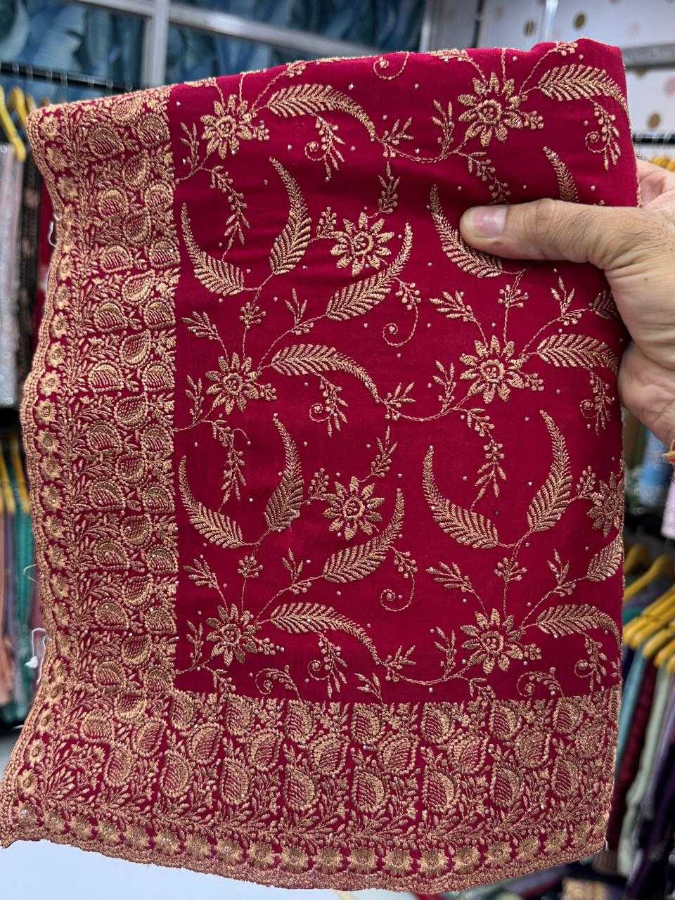 Ynf Vichitra Silk KESH114 5485 Silk Sarees Wedding Collections Festive Collections Wholesale Zari Border Silk Sarees Embroidered Silk Sarees Silk Sarees With Stone Work Manufacturer