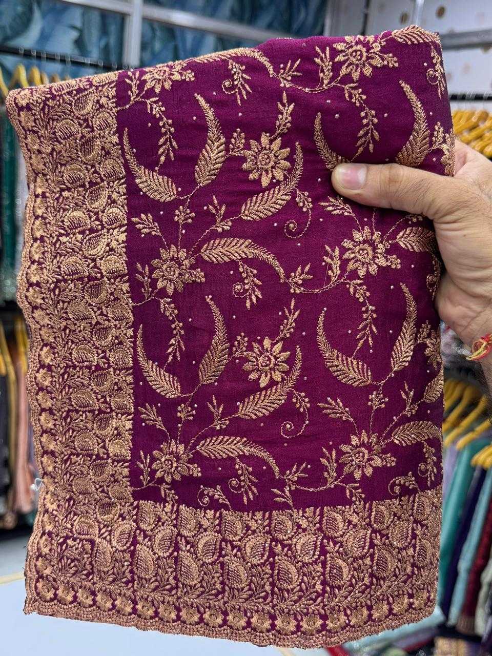 Ynf Vichitra Silk KESH114 5485 Silk Sarees Wedding Collections Festive Collections Wholesale Zari Border Silk Sarees Embroidered Silk Sarees Silk Sarees With Stone Work Manufacturer
