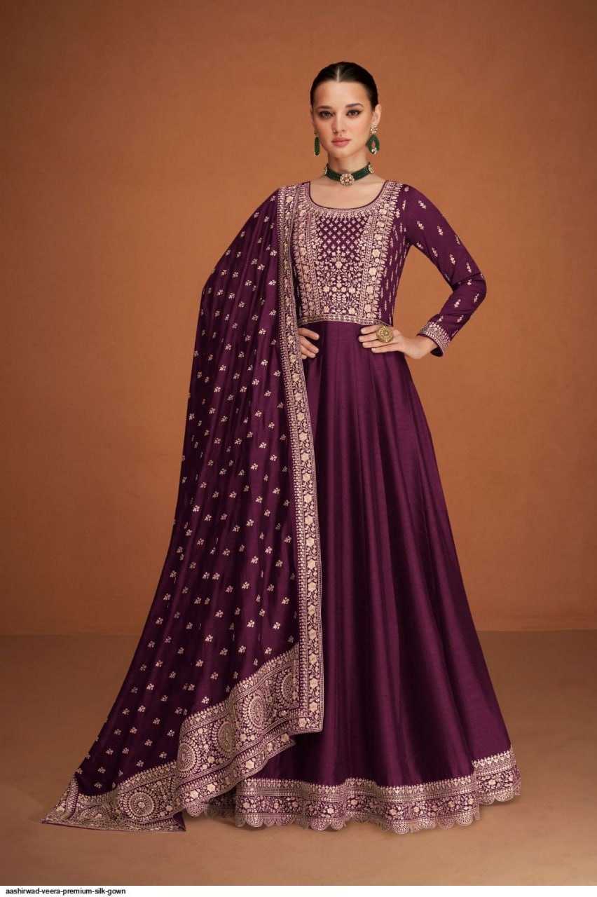 Ynf Vichitra Silk KESH504 9577 Gowns Wholesale Fancy Gowns Embroidery Gowns Anarkali Gown Long Gowns Sequin Gowns Manufacturer
