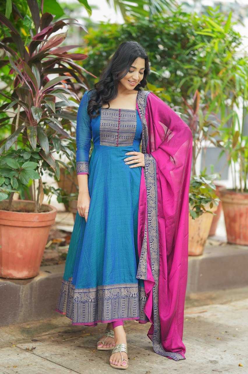 Ynf Vichitra Silk KESH510 1108 Gowns Plus Size Collections Wholesale Fancy Gowns Designer Gowns Manufacturer