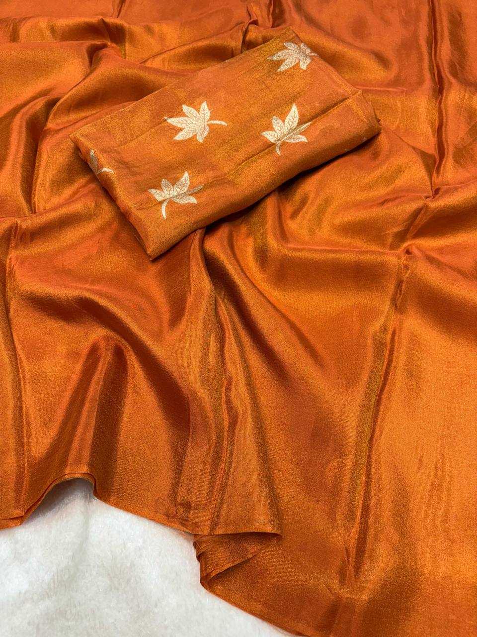 Ynf Viscose RIN124 Leaf Viscose tissue Sarees Wholesale Party Wear Sarees Fancy Sarees Plain Sarees Manufacturer
