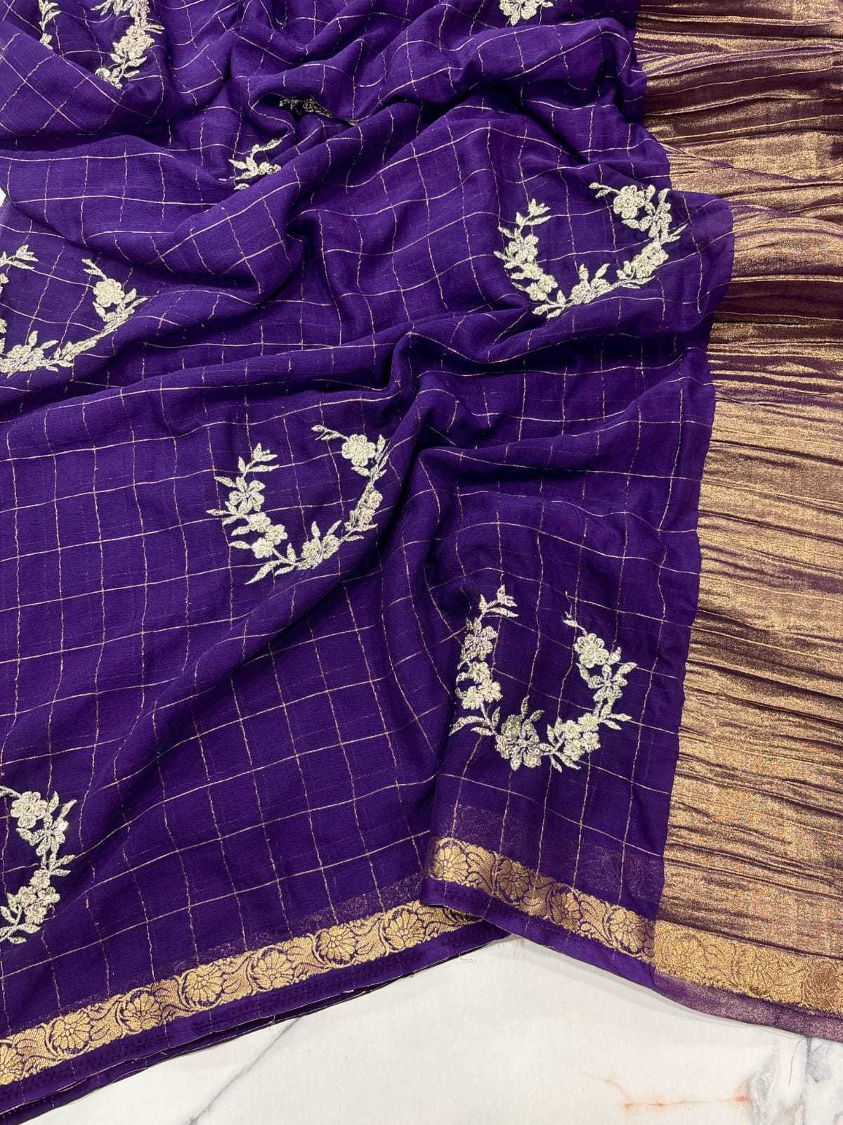 Ynf Viscose RIN178 Chex Chinnon Viscose 1 Sarees Wedding Collections Festive Collections Wholesale Embroidered Sarees Jacquard Saree Viscose Saree Manufacturer