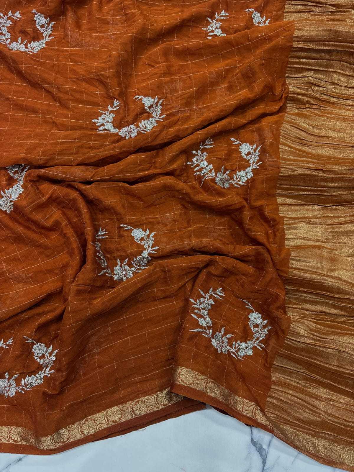 Ynf Viscose RIN178 Chex Chinnon Viscose 1 Sarees Wedding Collections Festive Collections Wholesale Embroidered Sarees Jacquard Saree Viscose Saree Manufacturer