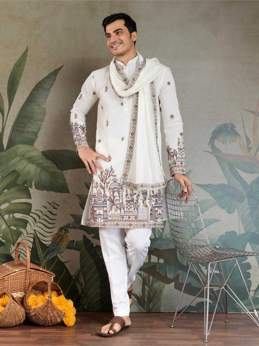 Ynf Viscose RIN202 61181 Mens Wear Wholesale Mens Kurtas Silk Kurta Men Wedding kurta Manufacturer