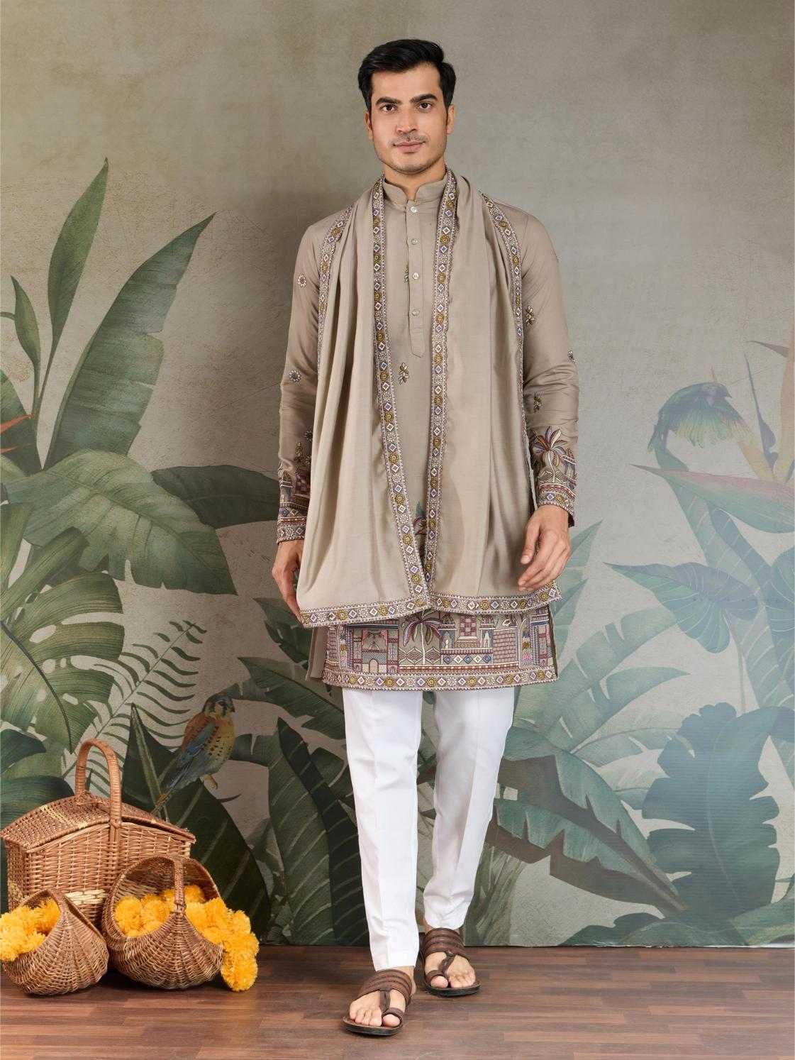 Ynf Viscose RIN202 61181 Mens Wear Wholesale Mens Kurtas Silk Kurta Men Wedding kurta Manufacturer