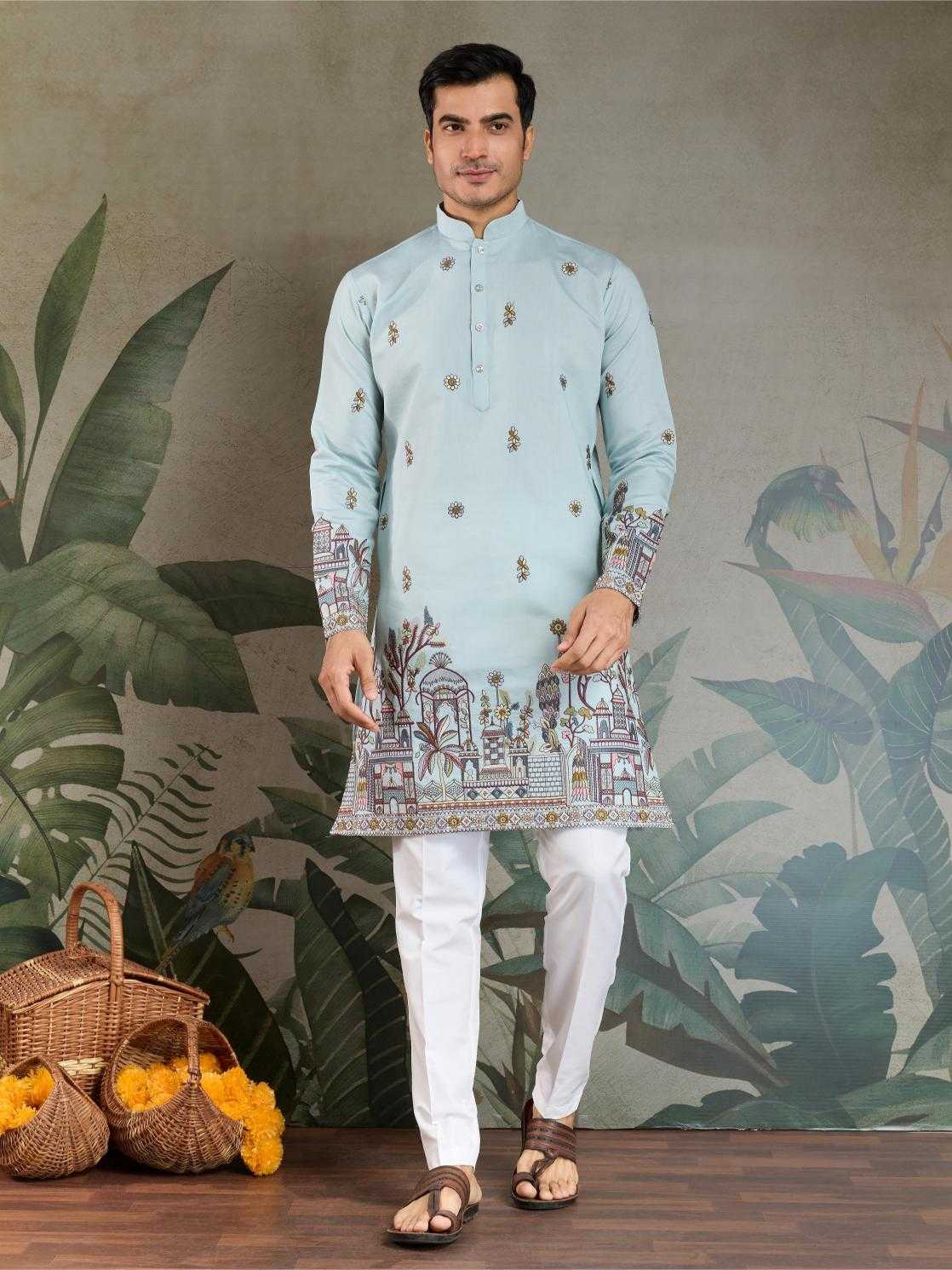 Ynf Viscose RIN202 61181 Mens Wear Wholesale Mens Kurtas Silk Kurta Men Wedding kurta Manufacturer