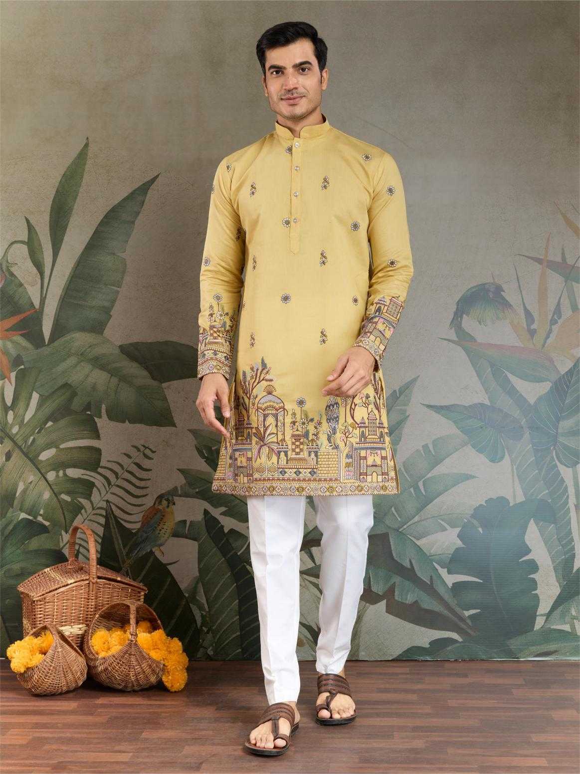 Ynf Viscose RIN202 61181 Mens Wear Wholesale Mens Kurtas Silk Kurta Men Wedding kurta Manufacturer