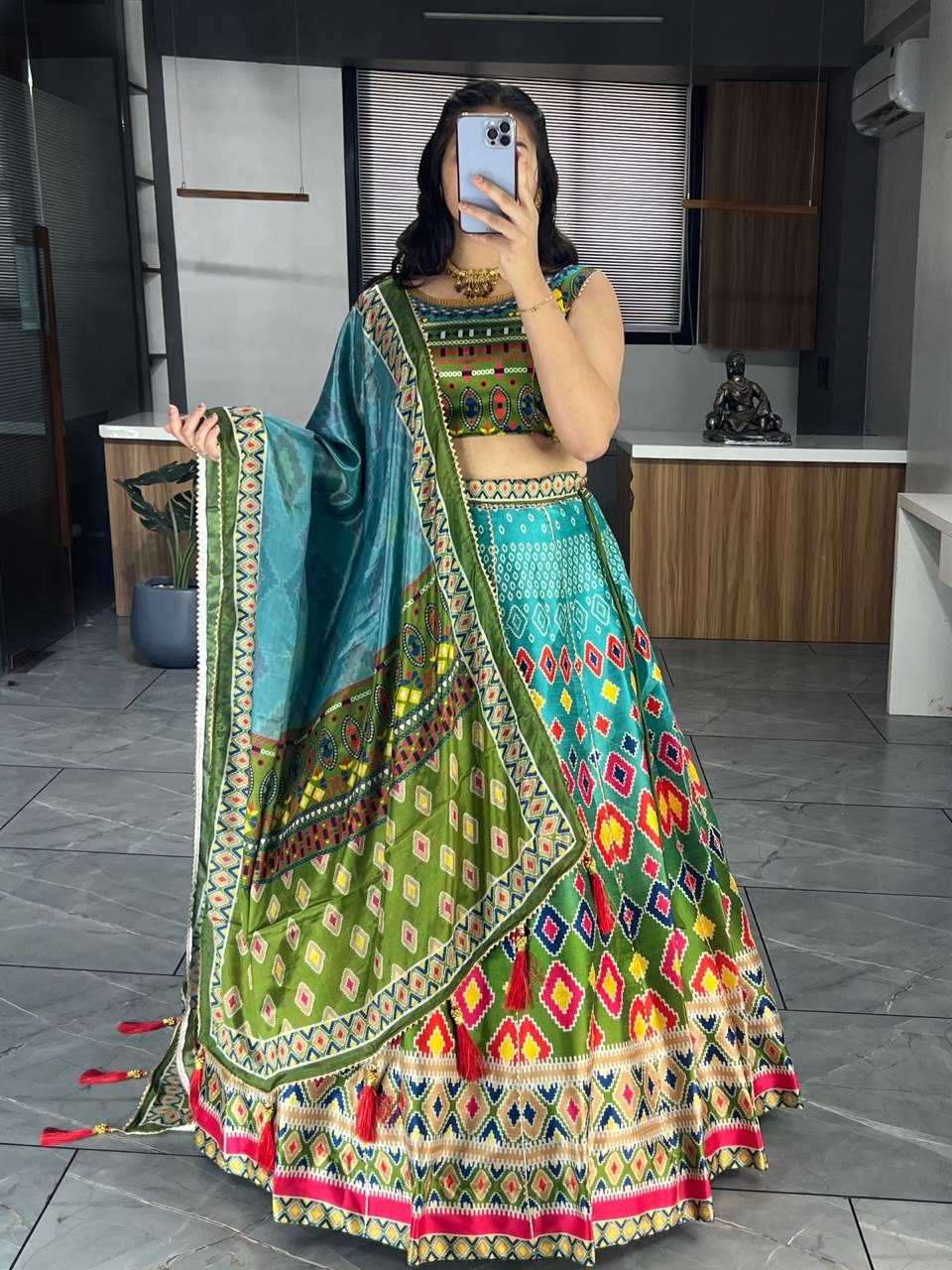 Ynf Art Silk RIN119 6134 Lehengas Wedding Collections Festive Collections Wholesale Silk Lehenga Printed Lehenga Gota Patti Lehenga Manufacturer