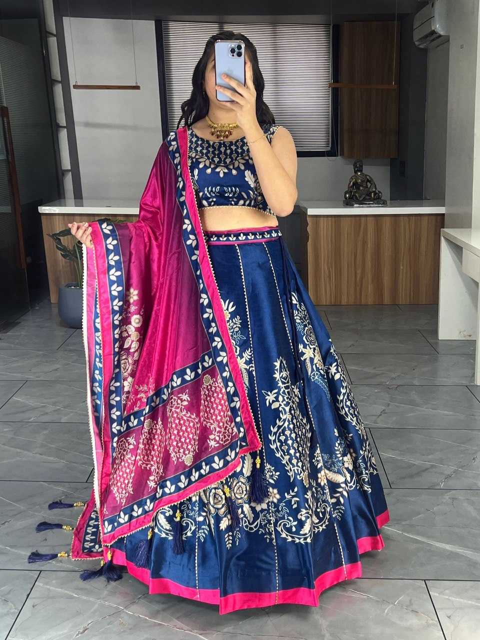 Ynf Art Silk RIN119 6134 Lehengas Wedding Collections Festive Collections Wholesale Silk Lehenga Printed Lehenga Gota Patti Lehenga Manufacturer