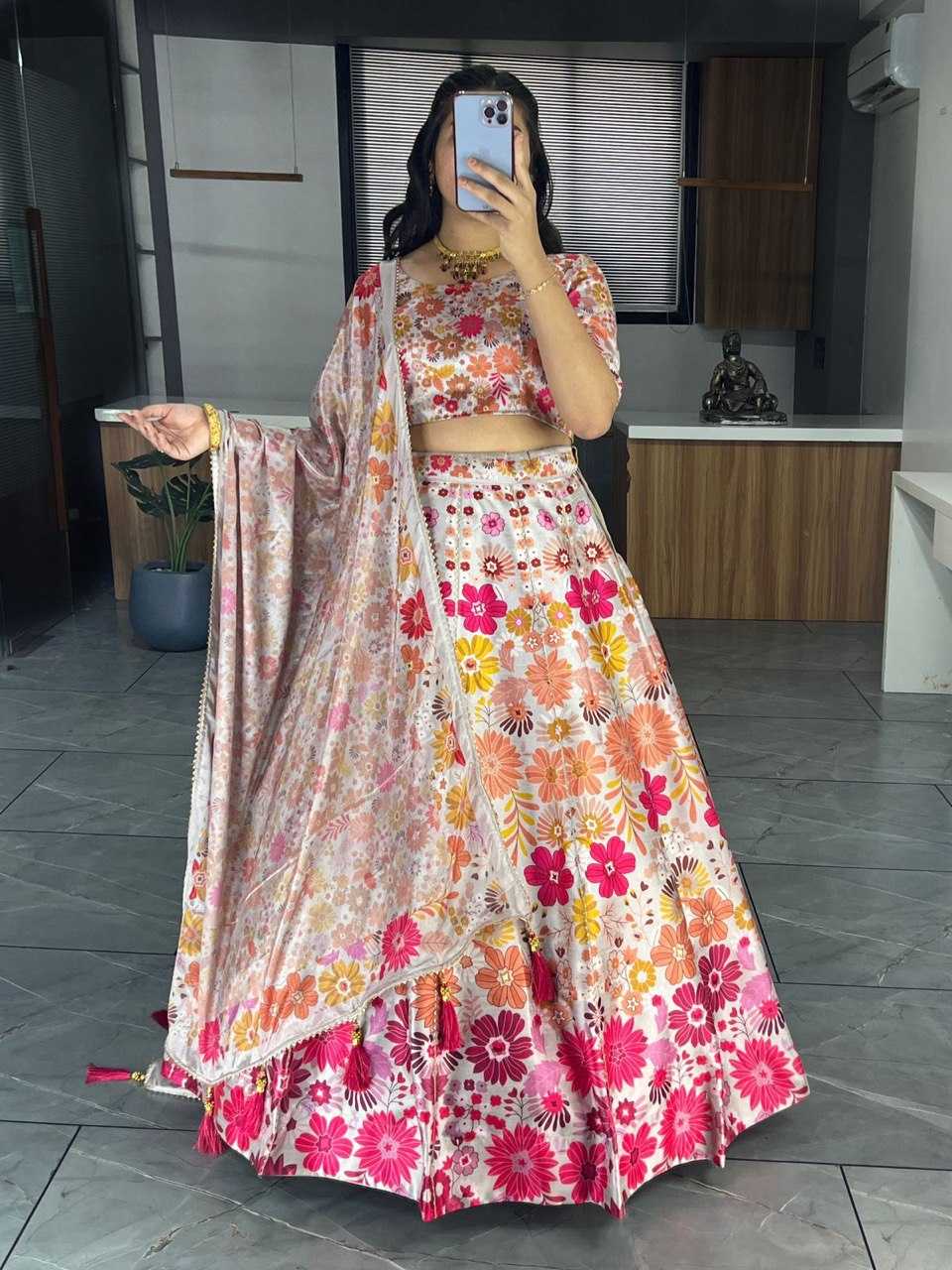 Ynf Art Silk RIN119 6134 Lehengas Wedding Collections Festive Collections Wholesale Silk Lehenga Printed Lehenga Gota Patti Lehenga Manufacturer