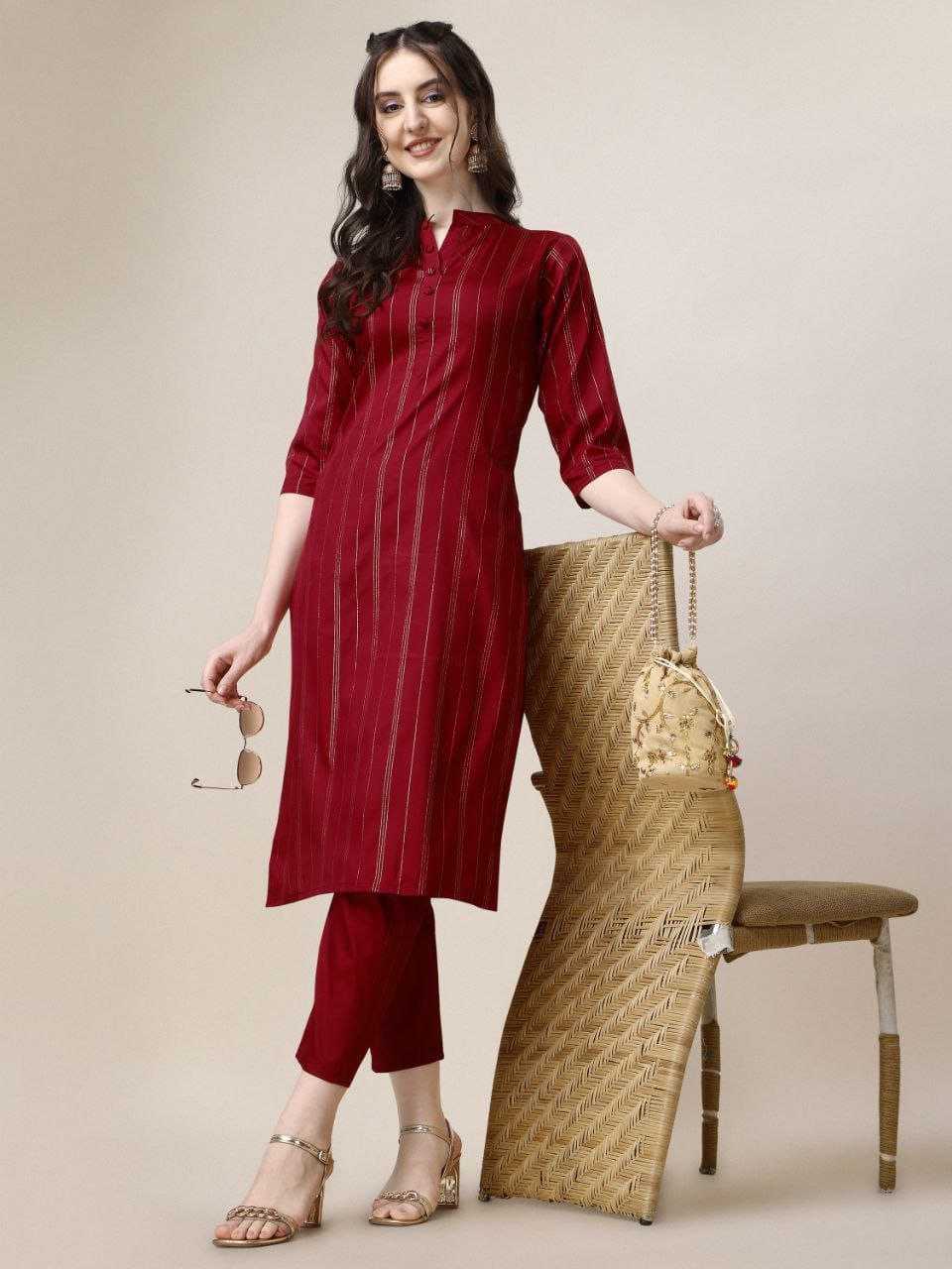 Ynf Art Silk RIN220 PLAN Kurti Wholesale Silk Kurtis Kurti With Pants Manufacturer