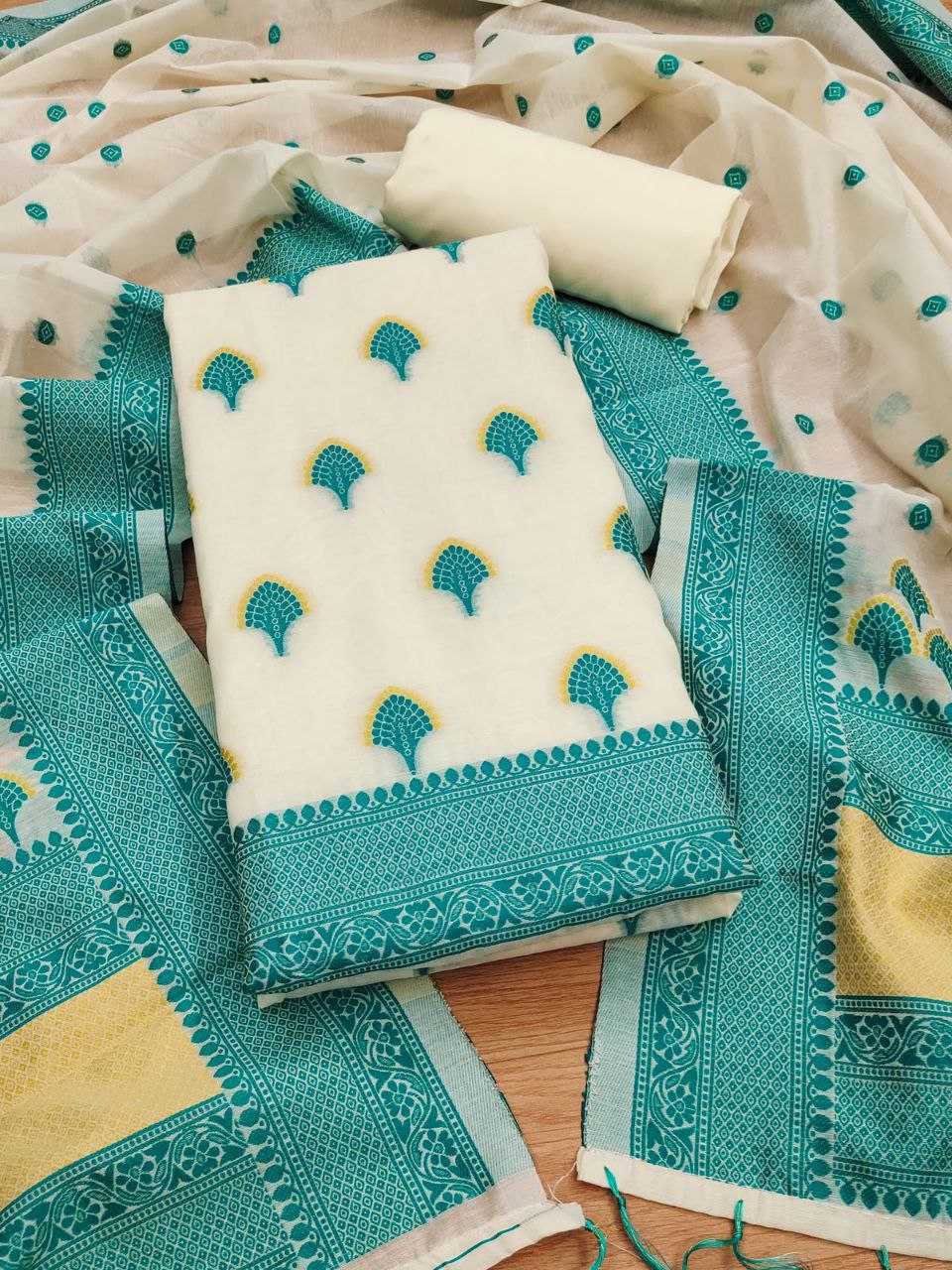 Ynf Banarasi Cotton RIN221 ahalya vol 10 Suits & Dresses Wedding Collections Festive Collections Wholesale Suit Material Party Wear Dresses Cotton Dresses Manufacturer