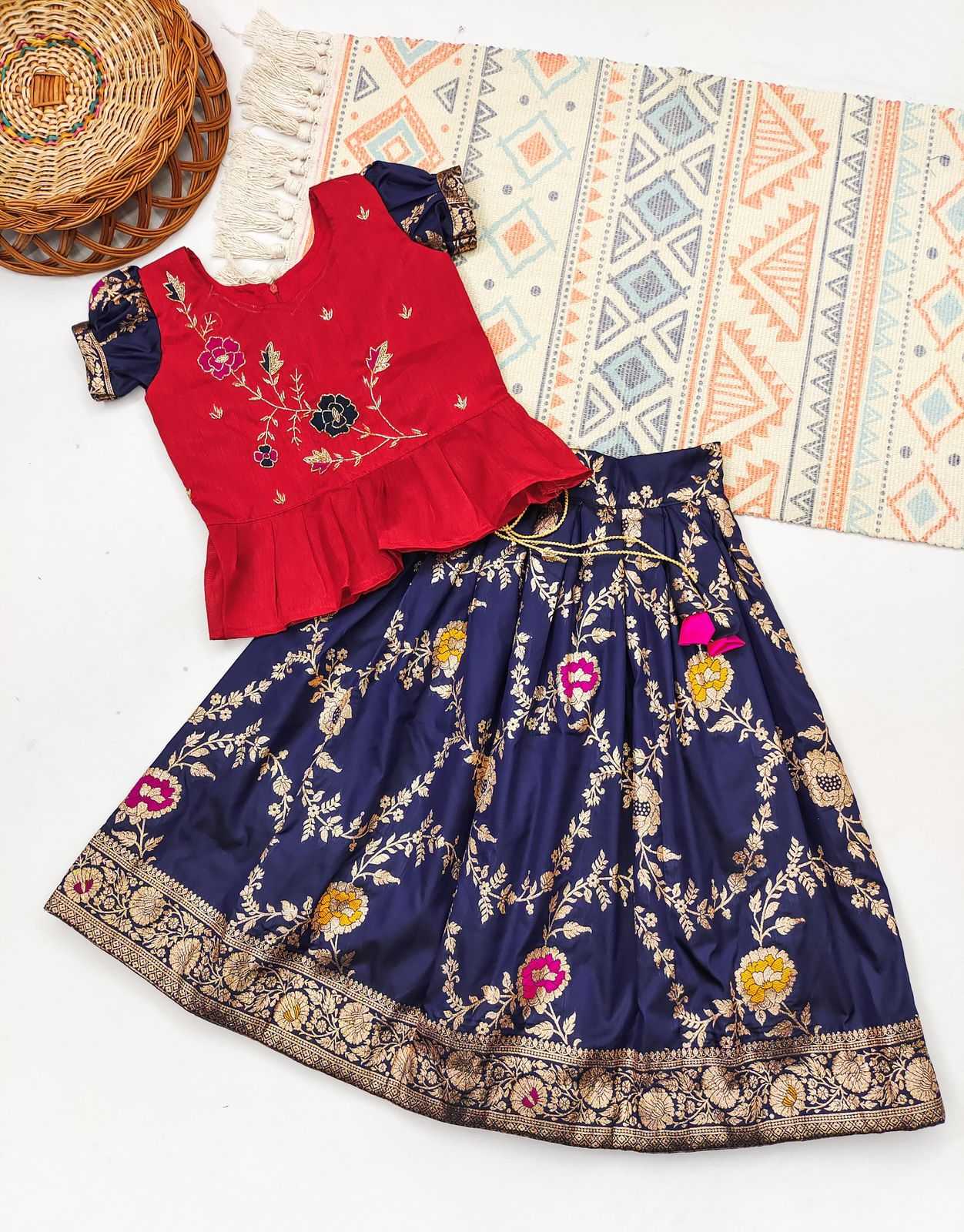 Ynf Banarasi Soft Silk KESH493 Real Beads Kids Wear Wholesale Kids Lehenga Kids Lehenga Choli Baby Girl Lehenga Manufacturer