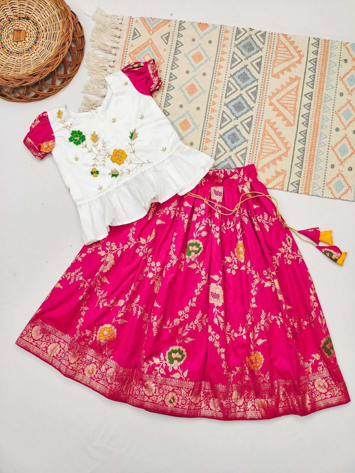 Ynf Banarasi Soft Silk KESH493 Real Beads Kids Wear Wholesale Kids Lehenga Kids Lehenga Choli Baby Girl Lehenga Manufacturer