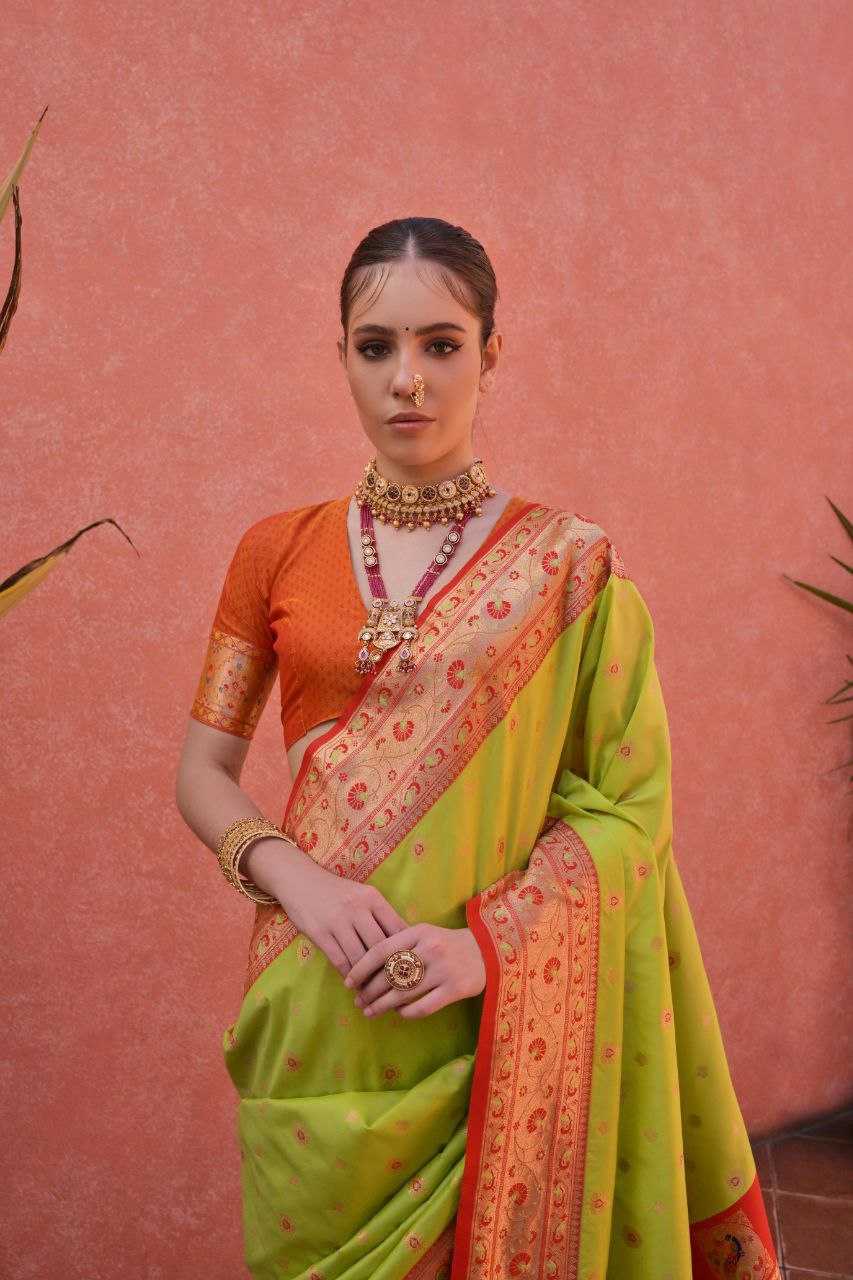 Ynf Banarasi Soft Silk KESH532 PAITHANI NISHA Sarees Wholesale Embroidered Sarees Zari Border Sarees Traditional Sarees Manufacturer