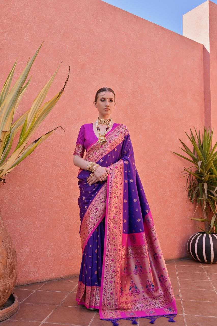 Ynf Banarasi Soft Silk KESH532 PAITHANI NISHA Sarees Wholesale Embroidered Sarees Zari Border Sarees Traditional Sarees Manufacturer