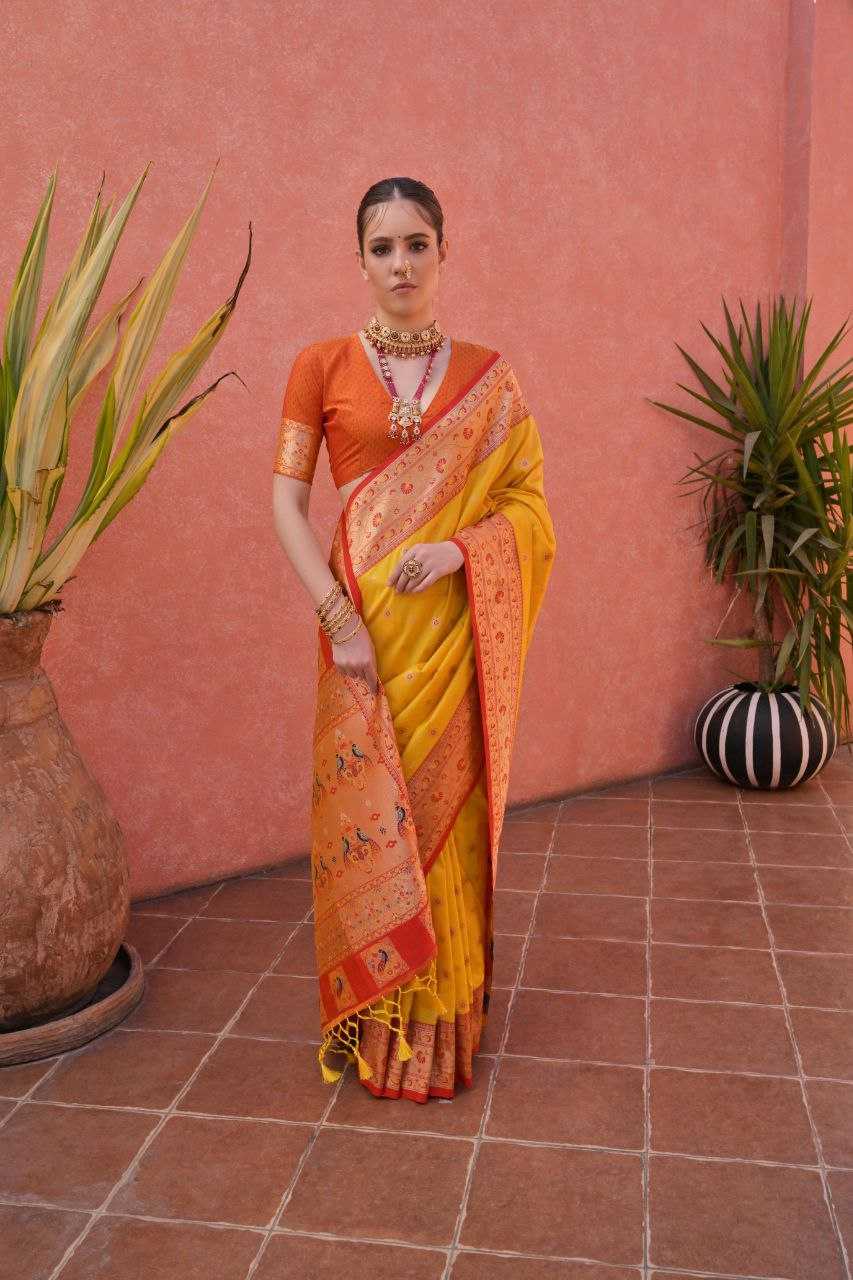 Ynf Banarasi Soft Silk KESH532 PAITHANI NISHA Sarees Wholesale Embroidered Sarees Zari Border Sarees Traditional Sarees Manufacturer