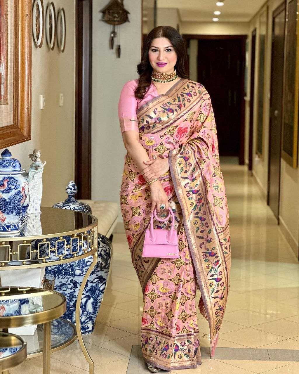 Ynf Banarasi Soft Silk KESH532 PAITHANI SPARROW Silk Sarees Wholesale Banarasi Silk Sarees Paithani Sarees Patola Sarees Manufacturer