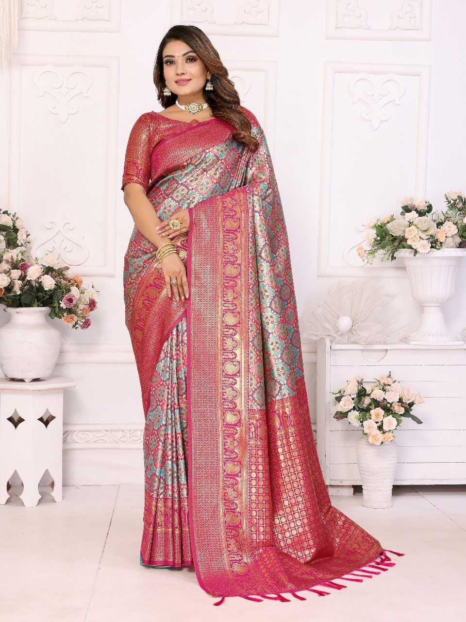 Ynf Banarasi Soft Silk RIN144 Chaturi-2 Silk Sarees Wholesale Designer Silk Sarees Zari Border Silk Sarees Silk Sarees For Weddings Manufacturer
