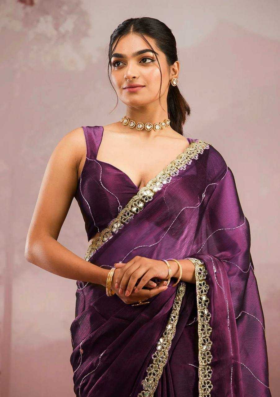 Ynf Burberry Silk KESH490 1313 Sarees Wholesale Party Wear Sarees Fancy Sarees Cutwork Saree Manufacturer