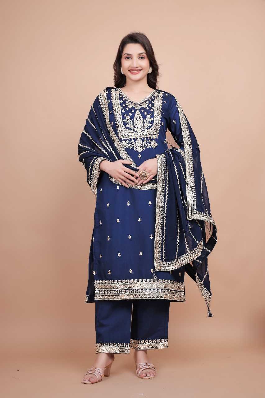 Ynf Chanderi Silk RIN197 4879 Suits & Dresses Wholesale Embroidery Suits Patiala Suits Bridal Suits Manufacturer