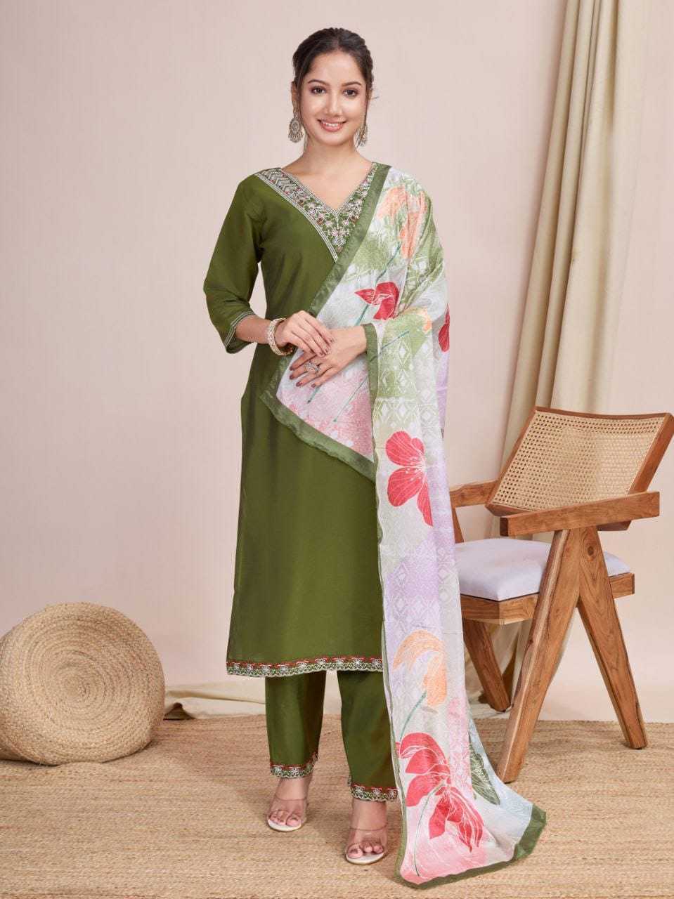 Ynf Chanderi Soft RIN222 BS-88 Kurti Wholesale Designer Kurtis Printed Kurtis Embroidered Kurtis Manufacturer